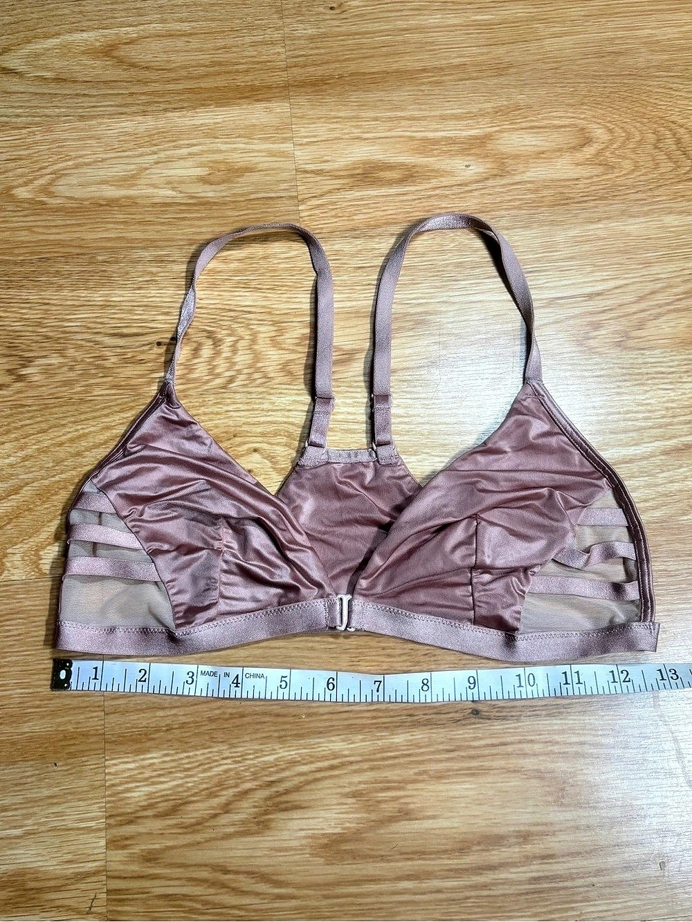 Victoria’s Secret Mauve Satin Mesh Strappy Bralette - Size S